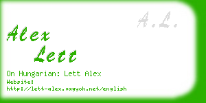 alex lett business card